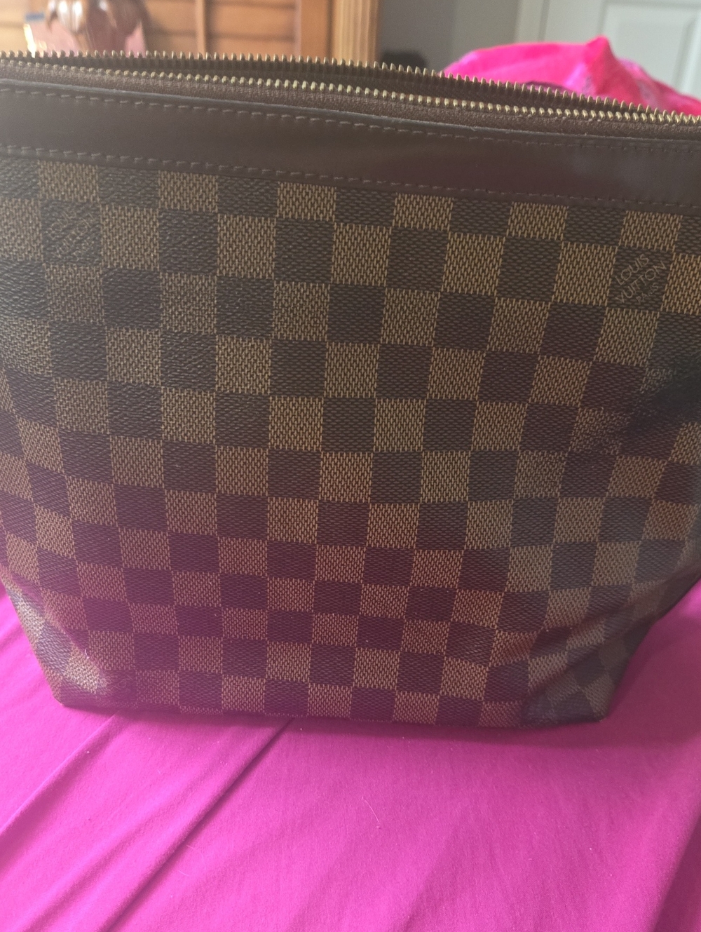 Louis Vuitton Damier Brown Checkered Shoulder Bag W COA